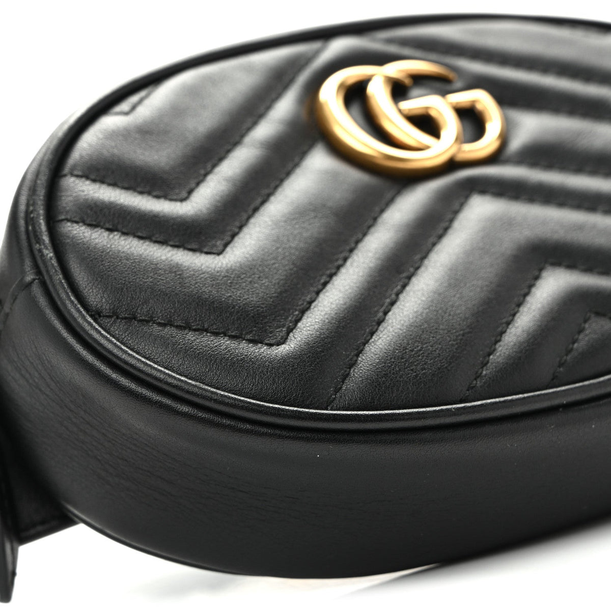 Calfskin Matelasse GG Marmont Belt Bag 75 30 Black