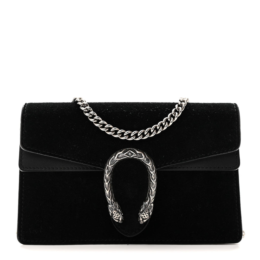 Suede Super Mini Dionysus Shoulder Bag Black