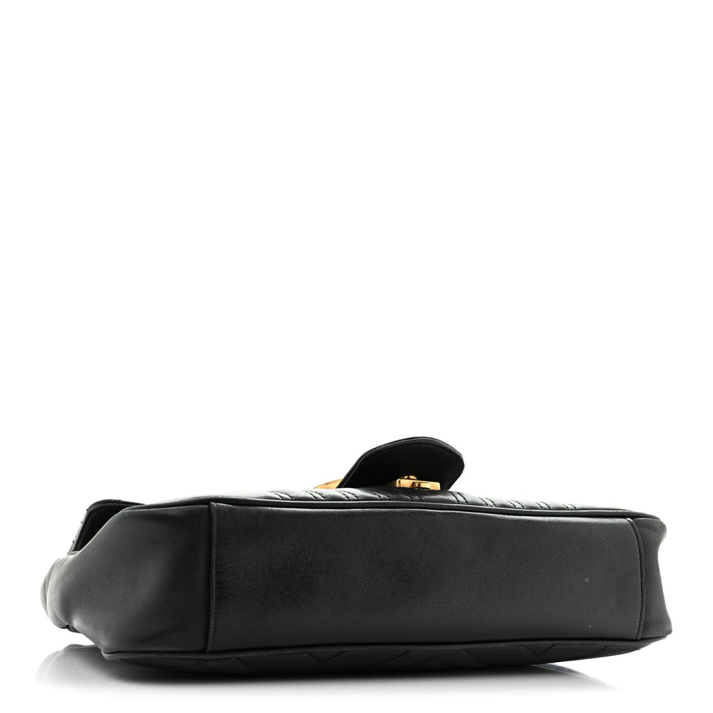 Calfskin Matelasse Medium GG Marmont Shoulder Bag Black