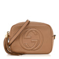 Pebbled Calfskin Small Soho Disco Bag Camelia