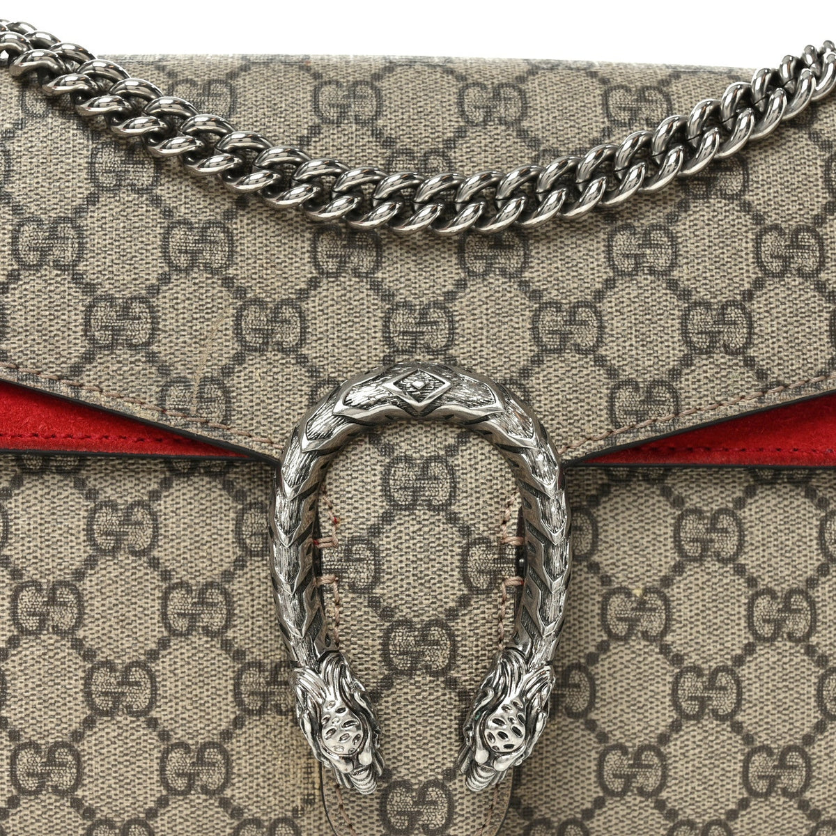GG Supreme Monogram Small Dionysus Shoulder Bag Red