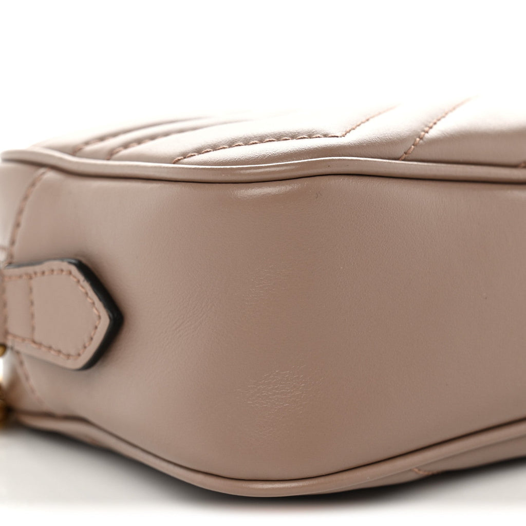 Calfskin Matelasse Mini GG Marmont Camera Bag Porcelain Rose