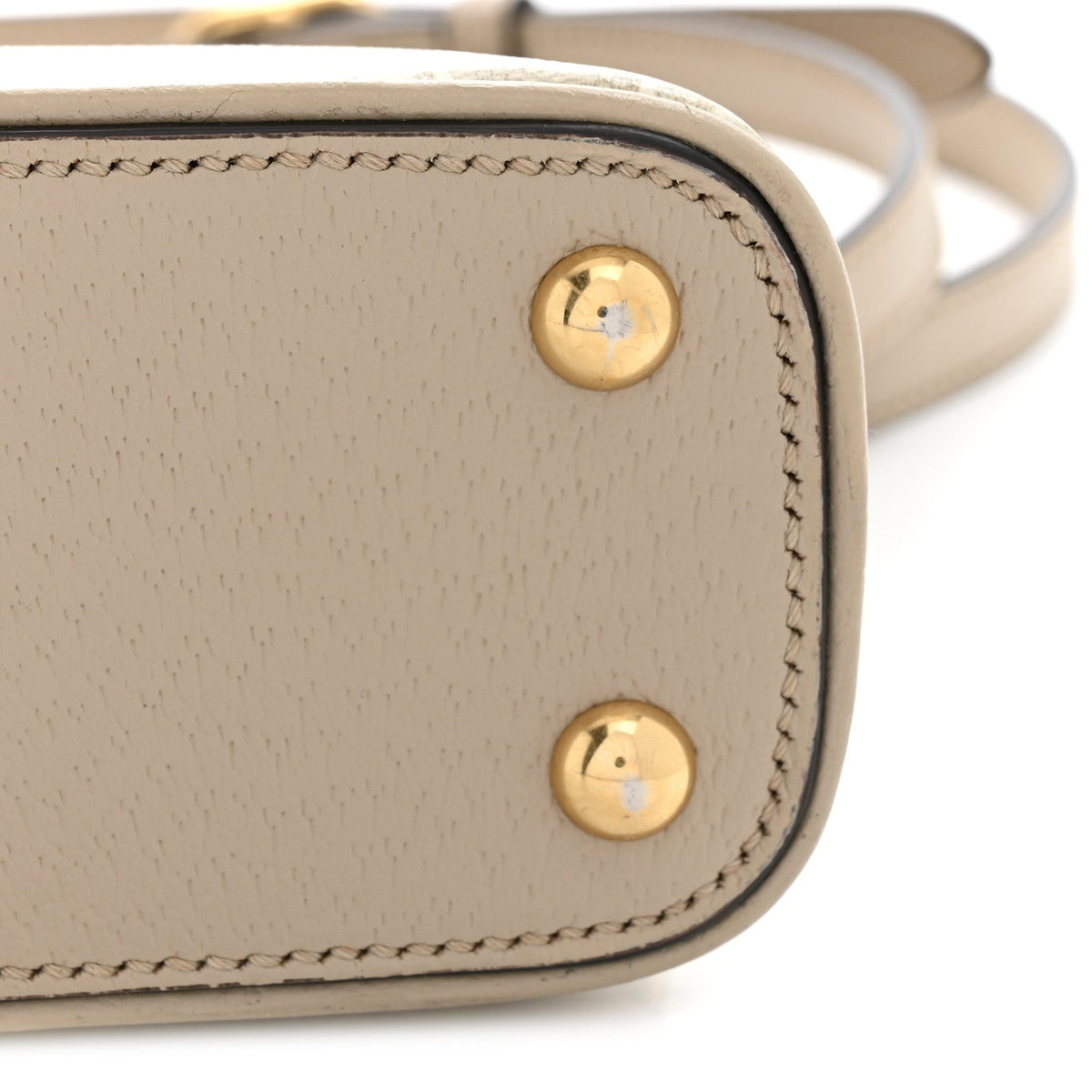 GG Supreme Monogram Textured Dollar Calfskin Web Medium Ophidia Top Handle Bowler Bag Beige Mystic White Oatmeal