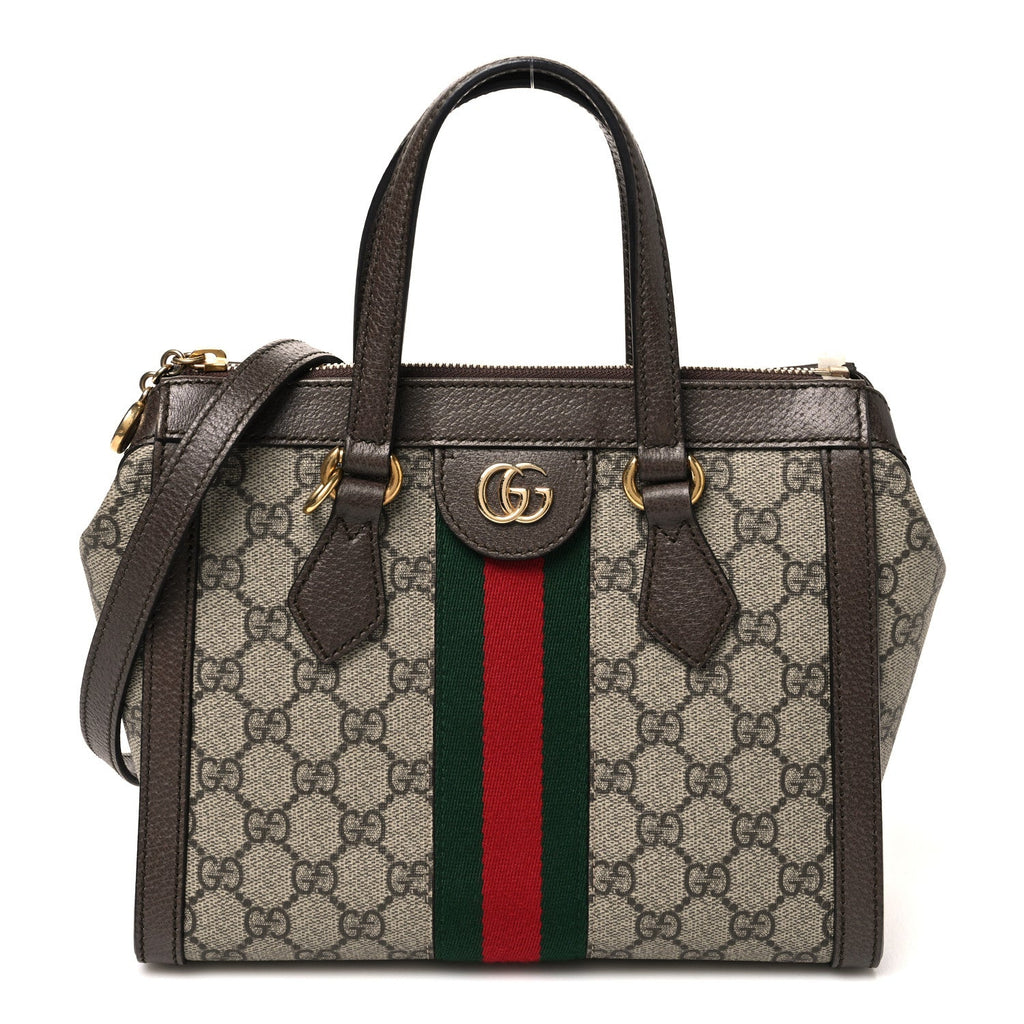 GG Supreme Monogram Small Ophidia Tote Bag Brown