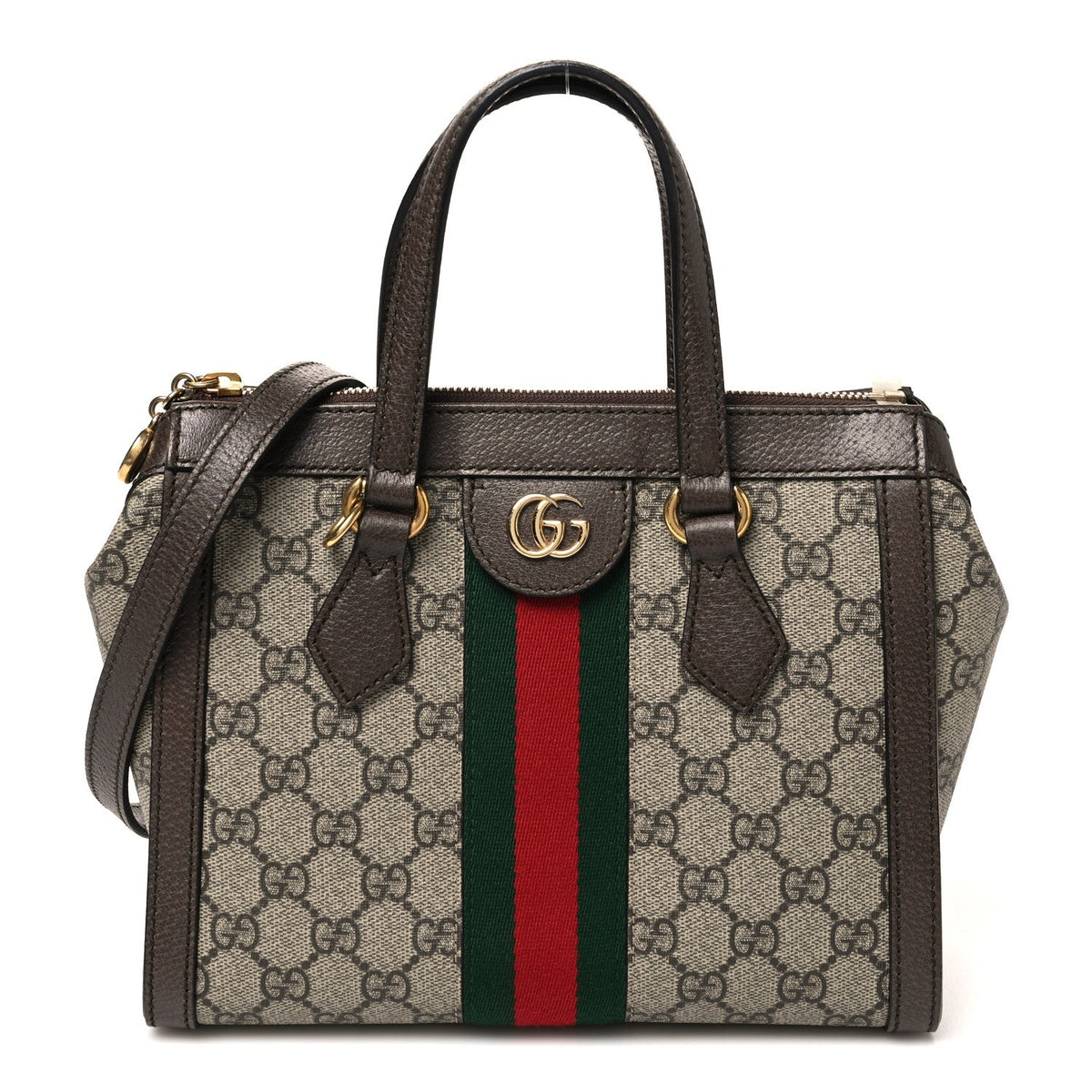 GG Supreme Monogram Small Ophidia Tote Bag Brown