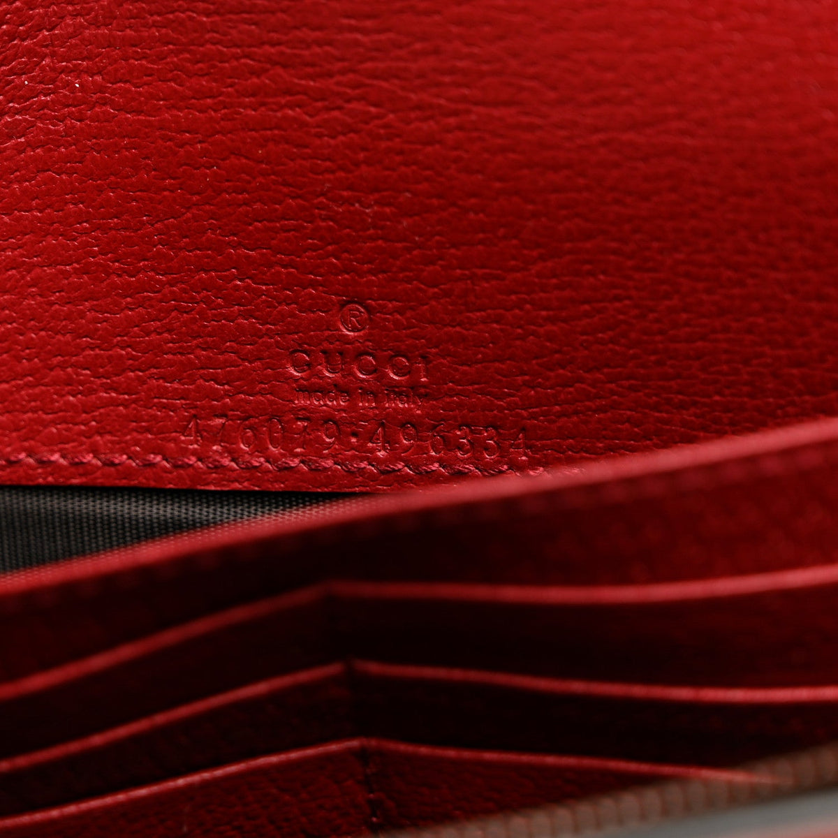 GG Supreme Monogram Web Queen Margaret Chain Wallet Red