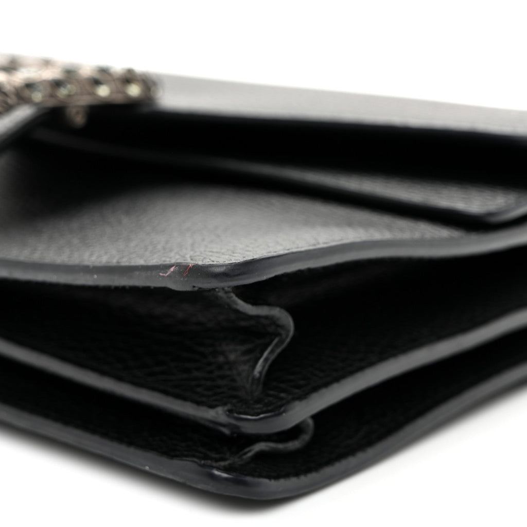 Pebbled Calfskin Small Dionysus Shoulder Bag Black