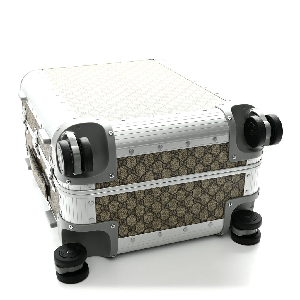 GG Supreme Monogram Porter Cabin Plus Suitcase Beige Dark Brown Supreme