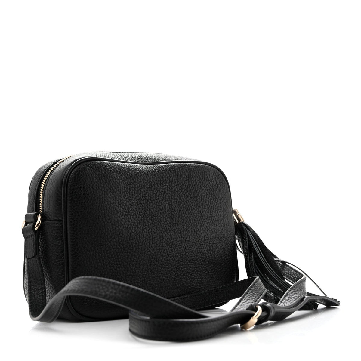 Pebbled Calfskin Small Soho Disco Bag Black