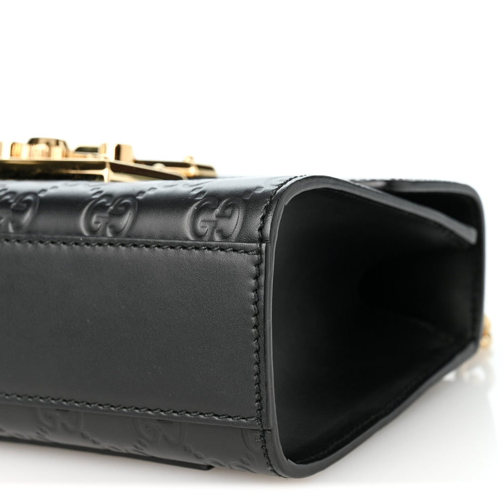 Guccissima Small Padlock Shoulder Bag Black