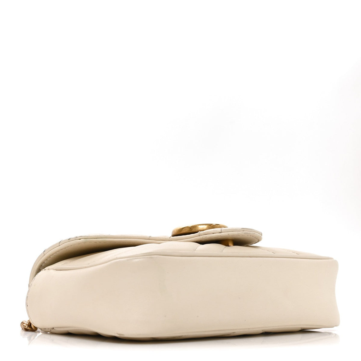 Calfskin Matelasse Super Mini GG Marmont Shoulder Bag White