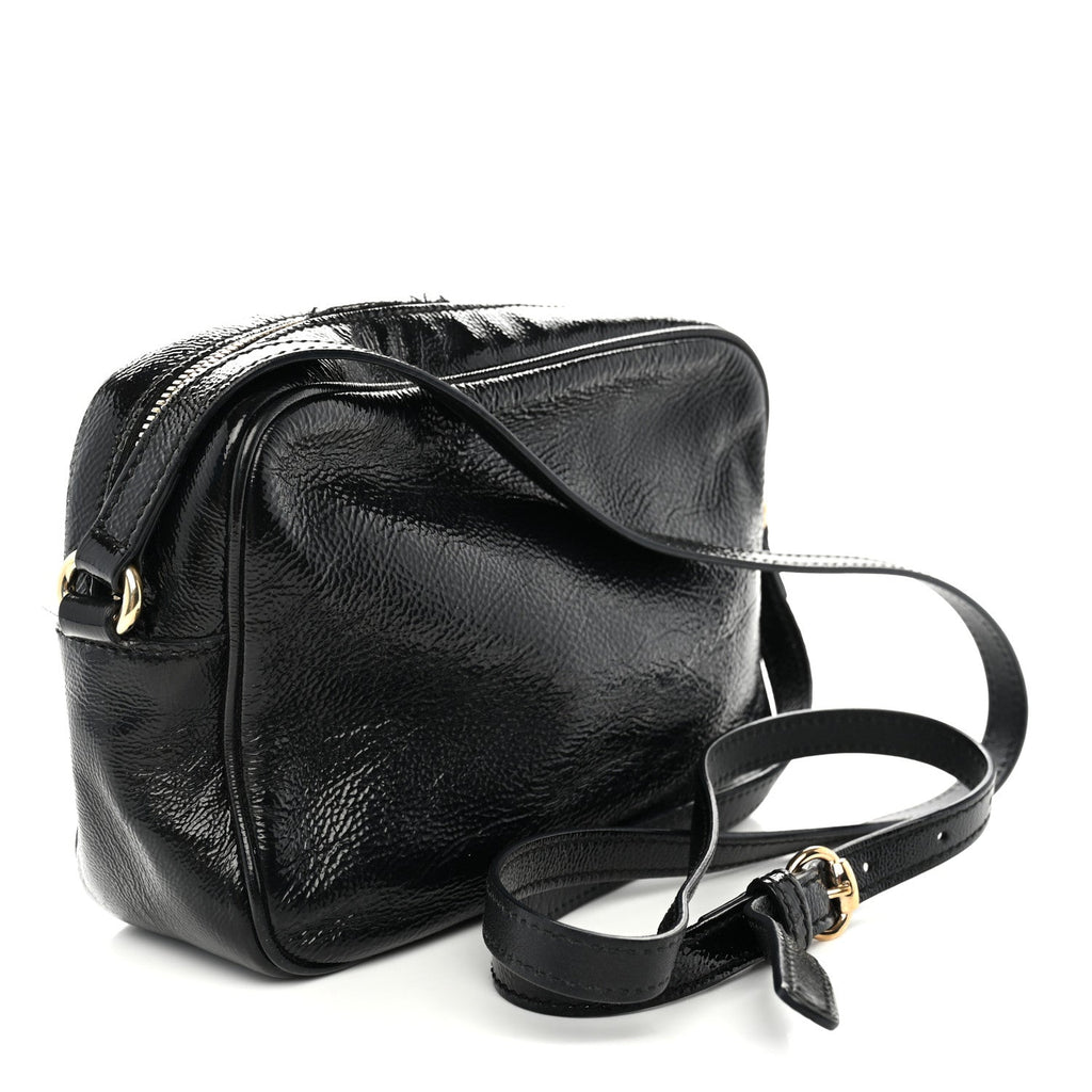 Soft Patent Small Soho Disco Bag Black