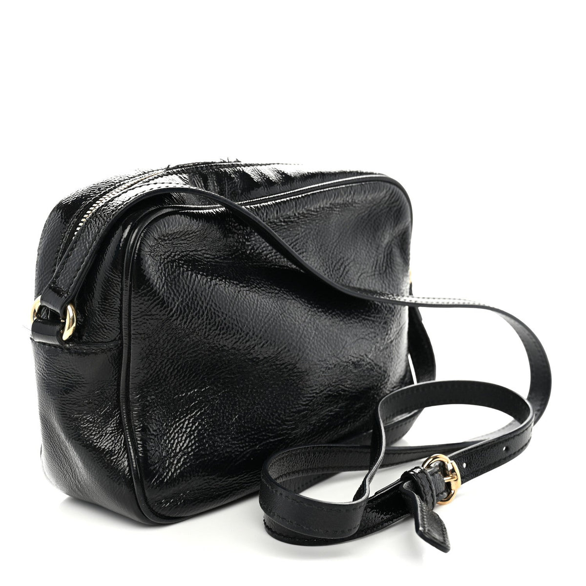 Soft Patent Small Soho Disco Bag Black