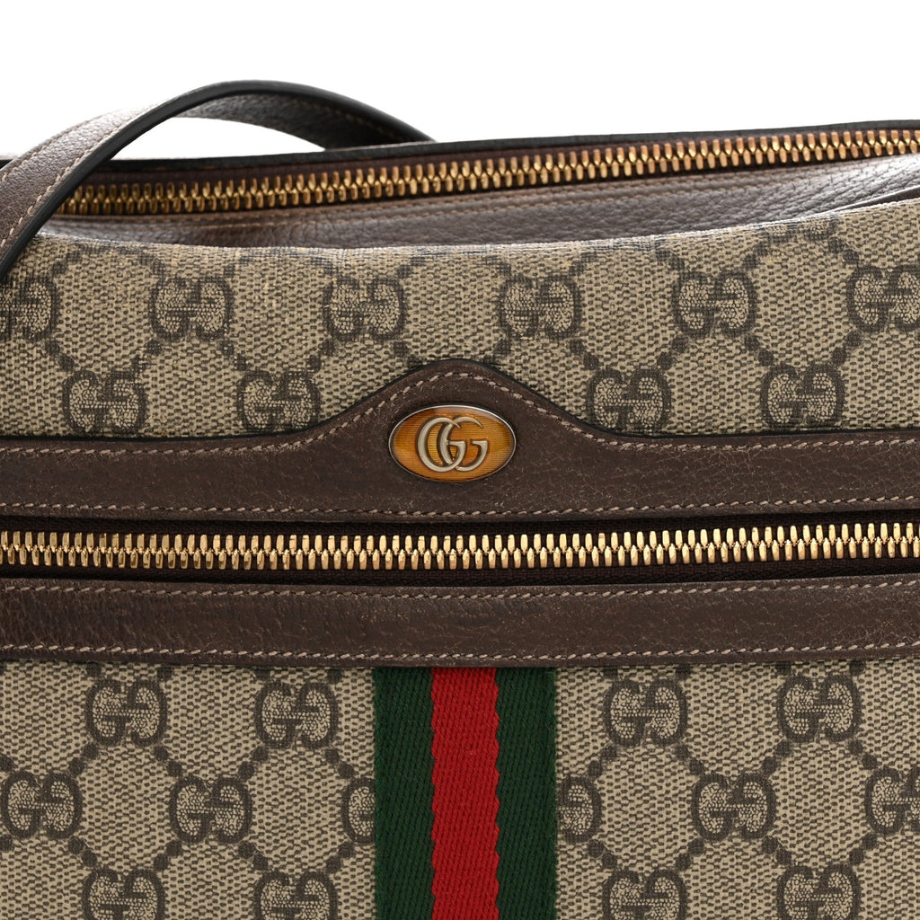 GG Supreme Monogram Web Small Ophidia Shoulder Bag Brown