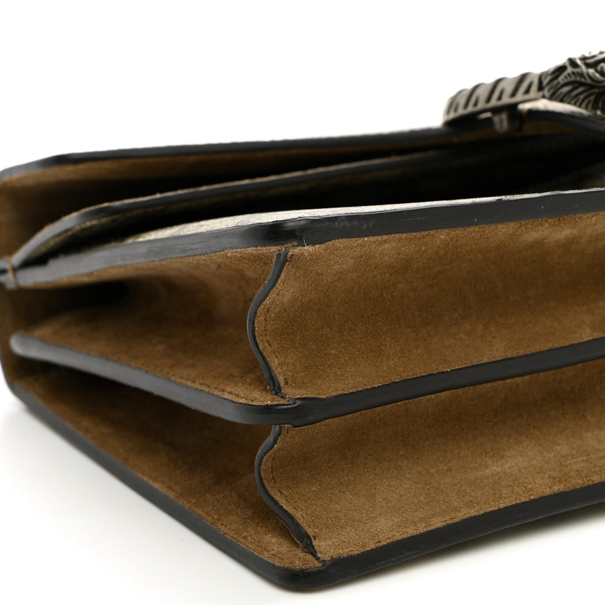 GG Supreme Monogram Suede Small Dionysus Shoulder Bag Beige Ebony Taupe