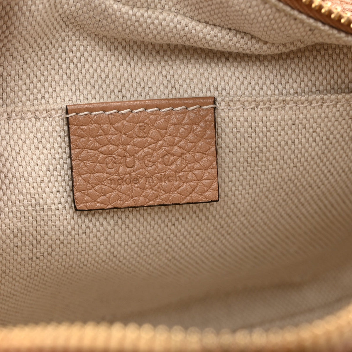 Pebbled Calfskin Small Soho Disco Bag Camelia