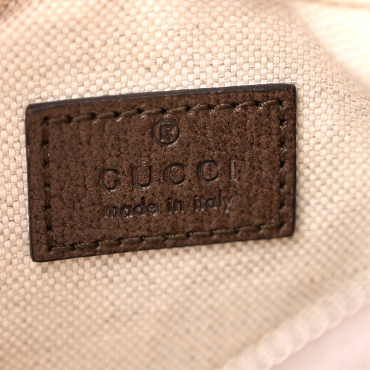 GG Supreme Monogram Textured Calfskin Web Small Attache Shoulder Bag Beige Ebony New Acero