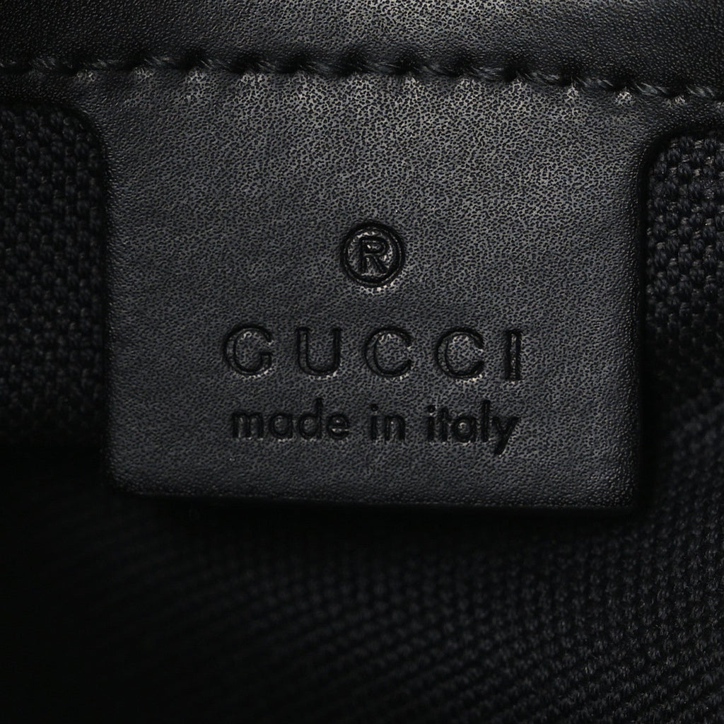 GG Supreme Monogram Appia Calfskin Web Flat Messenger Bag Black Grey