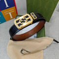 GUCCI Embellished coated-canvas and leather belt 'Black'