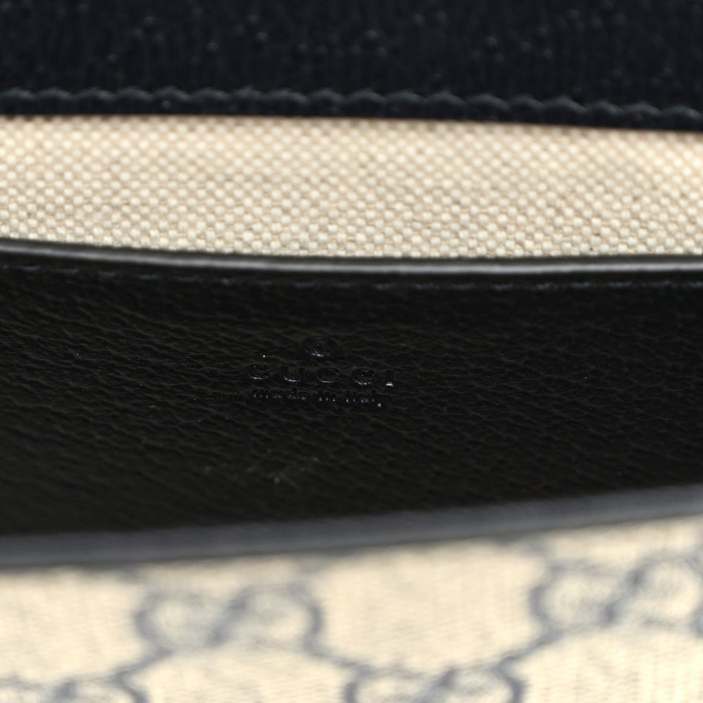 GG Supreme Monogram Textured Dollar Calfskin Web Mini Ophidia Envelope Shoulder Bag Beige Blue