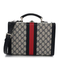 GG Supreme Monogram Web Savoy Medium Top Handle Beauty Case Beige Blue