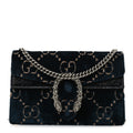 Velvet GG Monogram Super Mini Dionysus Shoulder Bag Blue Beige Black