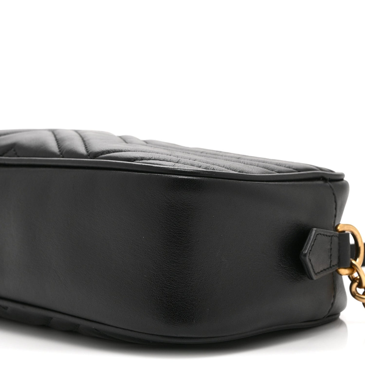 Calfskin Matelasse Small GG Marmont Chain Shoulder Bag Black