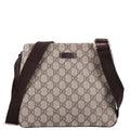GG Supreme Monogram Small Flat Messenger Bag Dark Brown