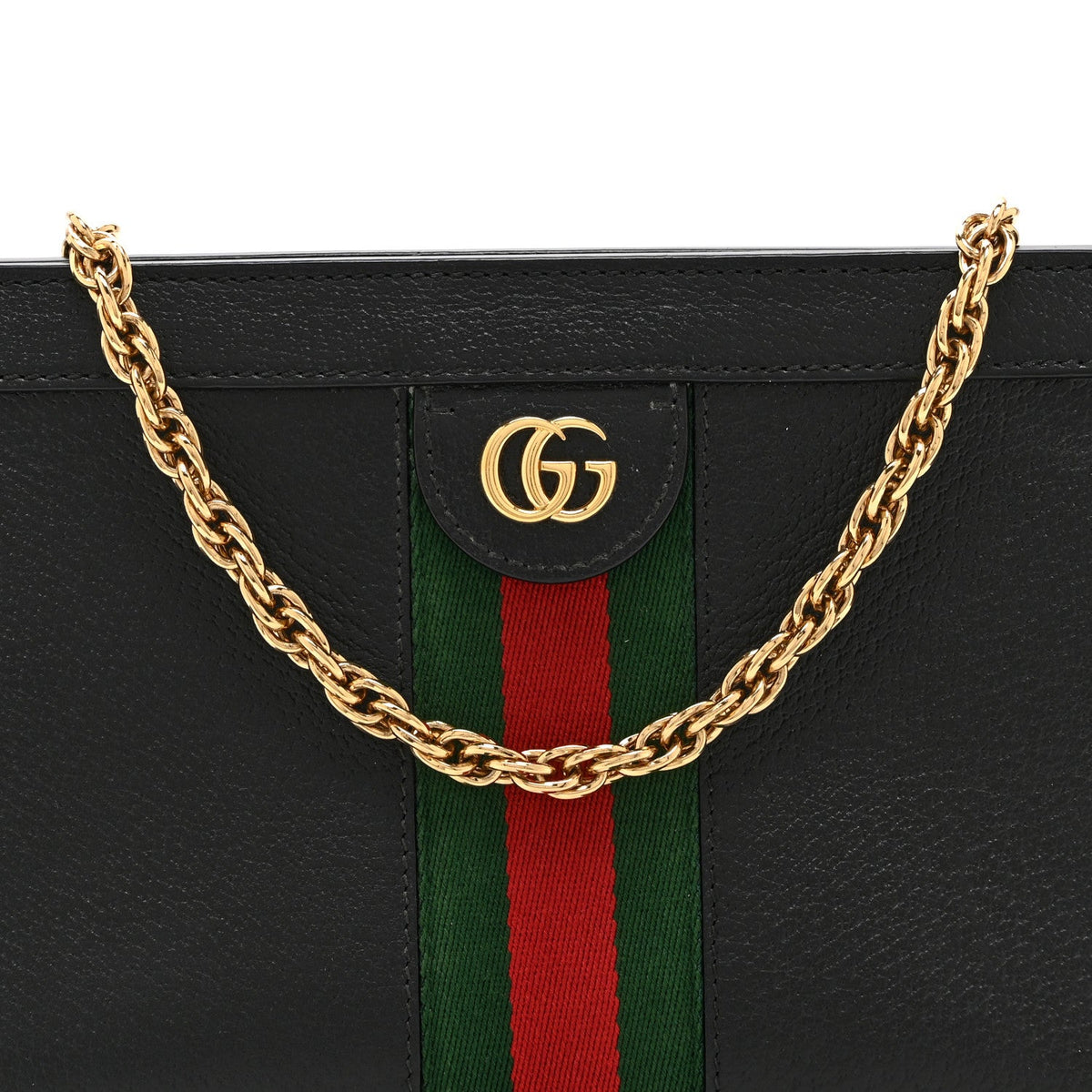 Calfskin GG Web Small Ophidia Chain Shoulder Bag Black