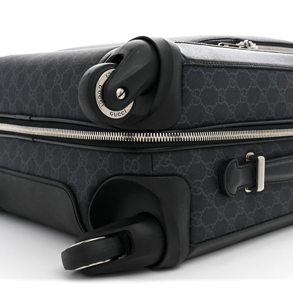 GG Supreme Monogram Azalea Calfskin Retro Interlocking G Small Savoy Cabin Trolley Beige Ebony Brown Sugar