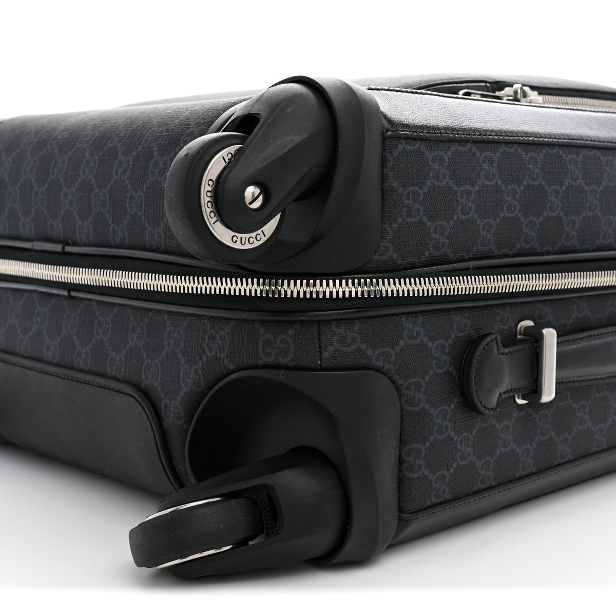 GG Supreme Monogram Azalea Calfskin Retro Interlocking G Small Savoy Cabin Trolley Beige Ebony Brown Sugar