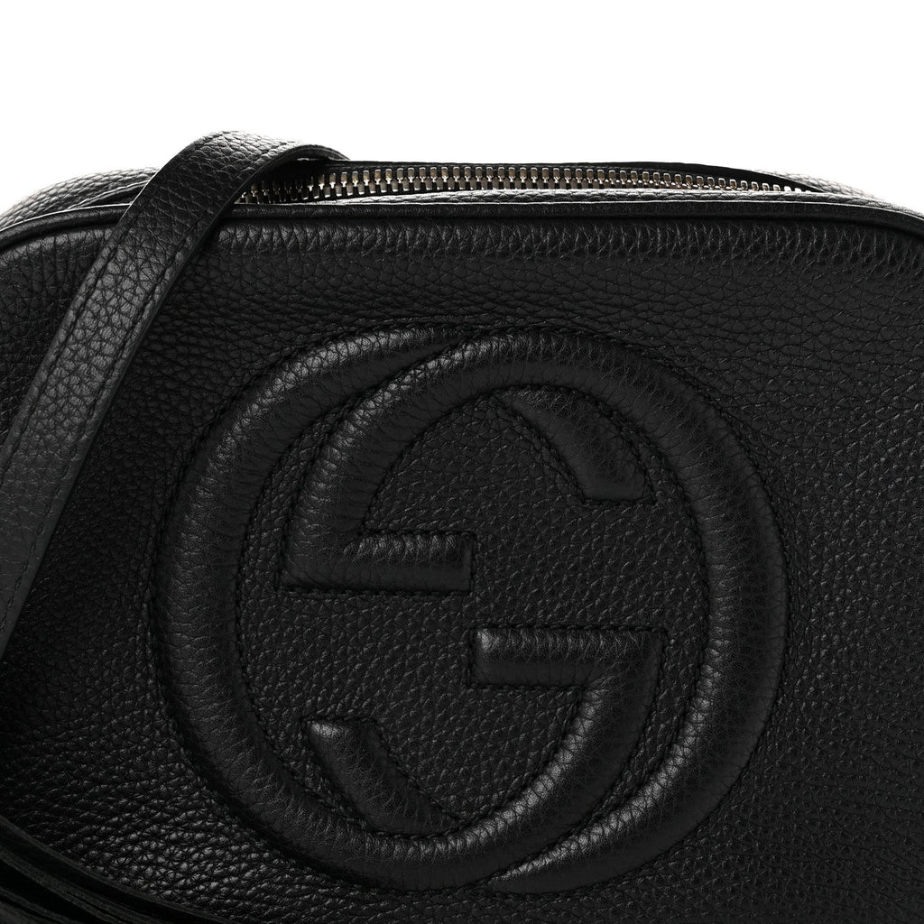 Pebbled Calfskin Small Soho Disco Bag Black