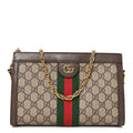 GG Supreme Monogram Web Small Ophidia Chain Shoulder Bag Brown