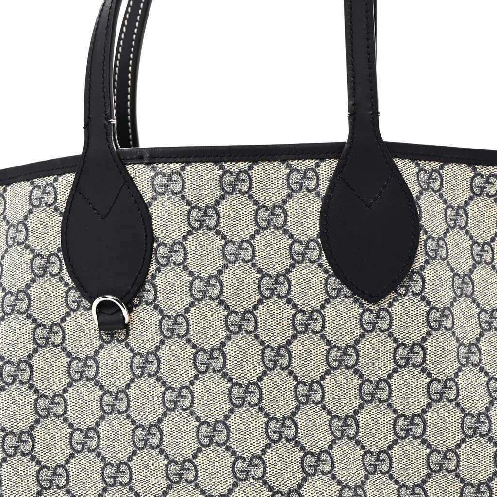 GG Supreme Monogram Denim Small Totissima Reversible Tote Beige Blue