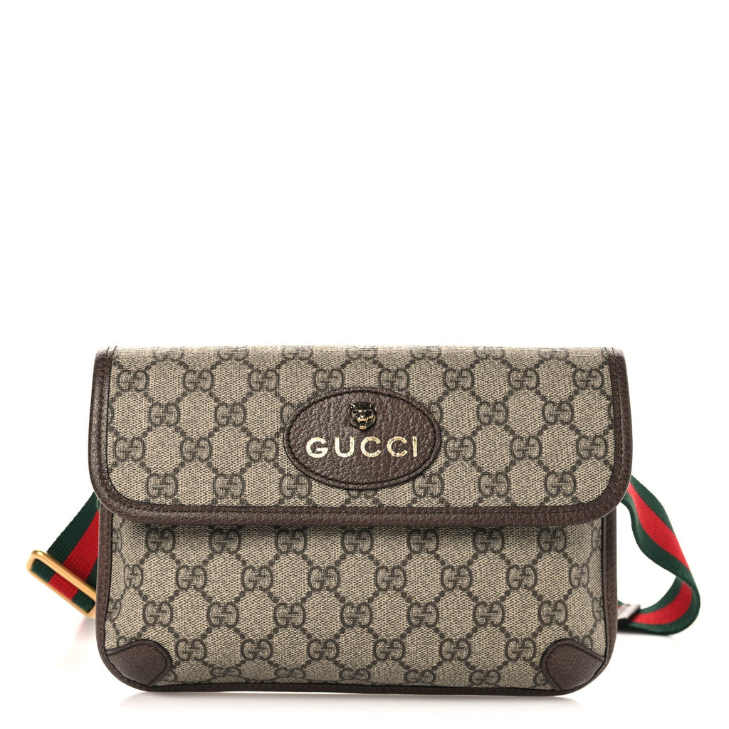 GG Supreme Monogram Neo Vintage Web Belt Bag Brown