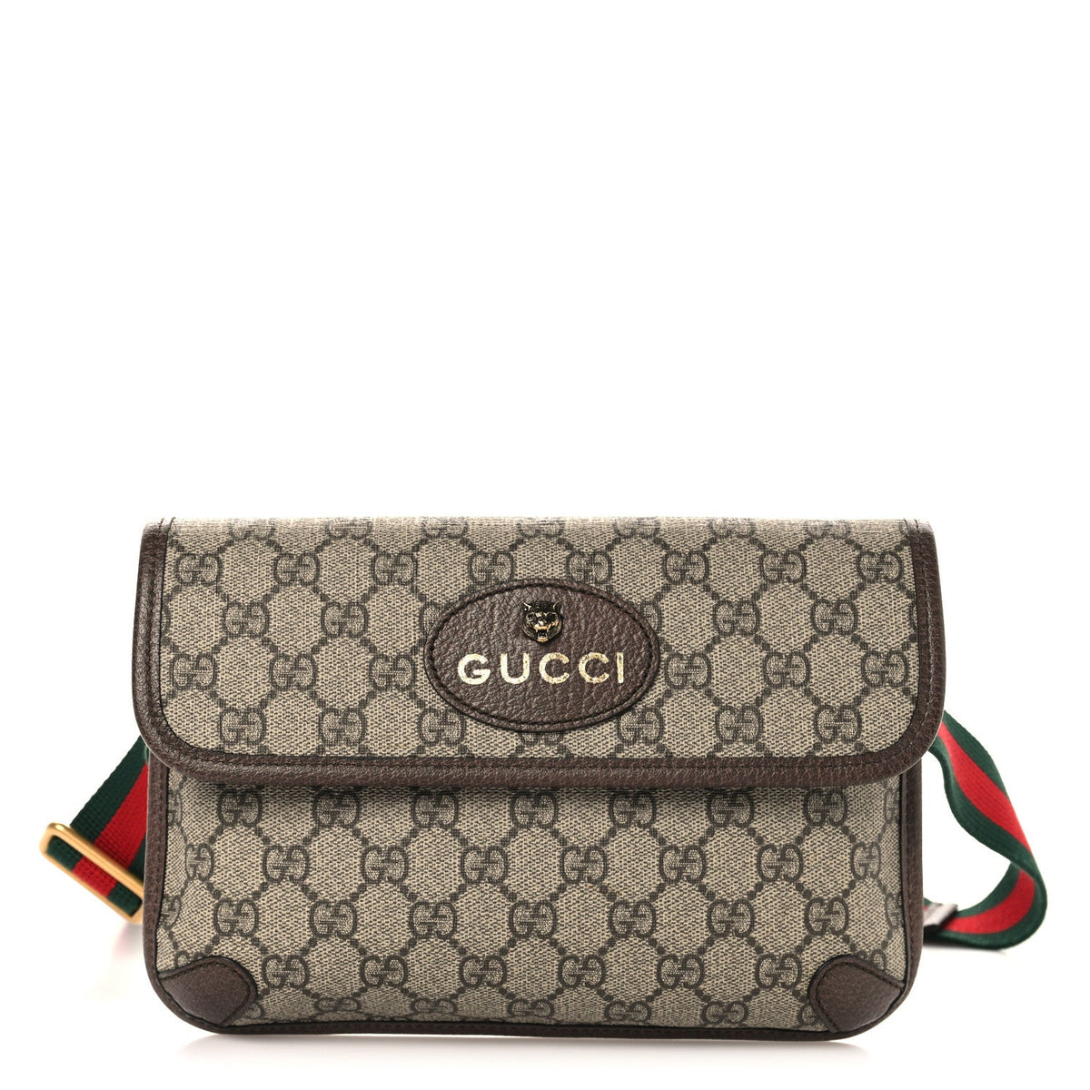 GG Supreme Monogram Neo Vintage Web Belt Bag Brown