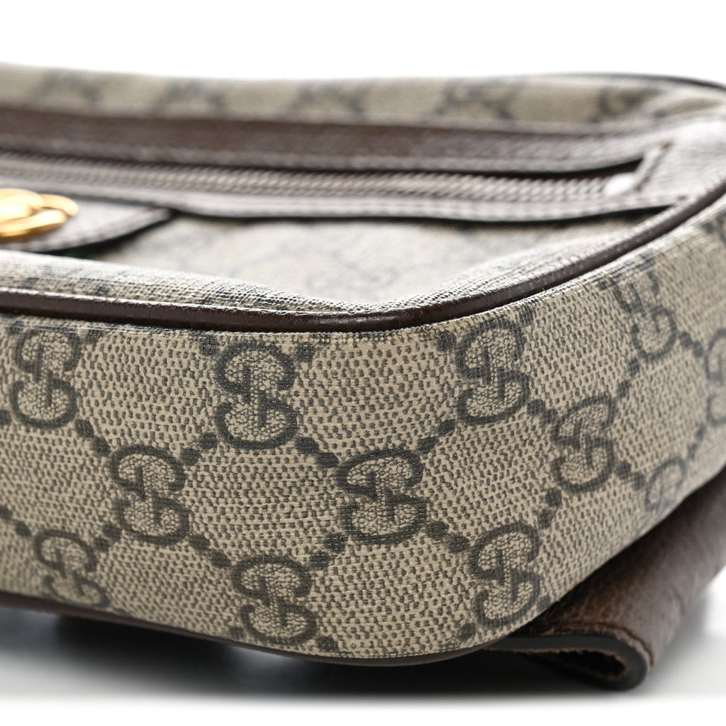 Soft GG Supreme Monogram Medium Ophidia Belt Bag Dark Brown