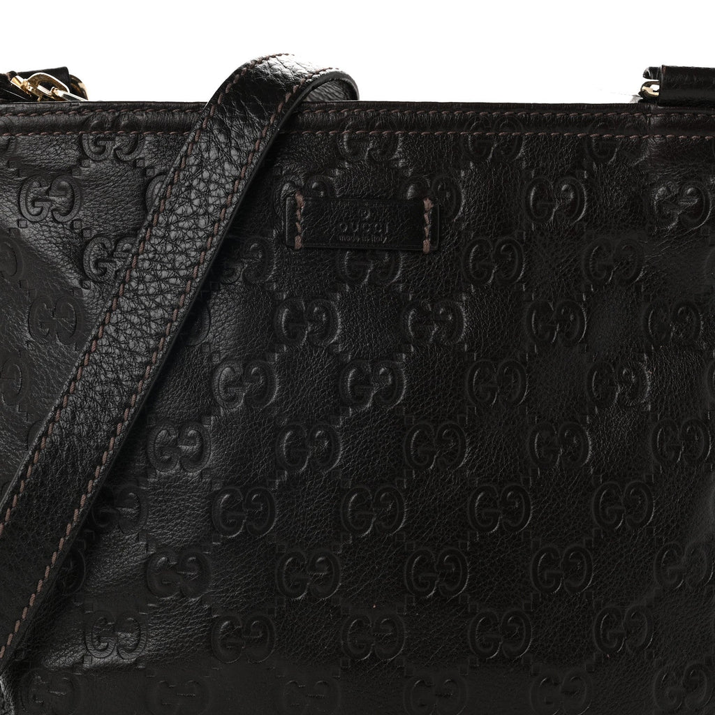 Guccissima Small Flat Messenger Bag Dark Brown