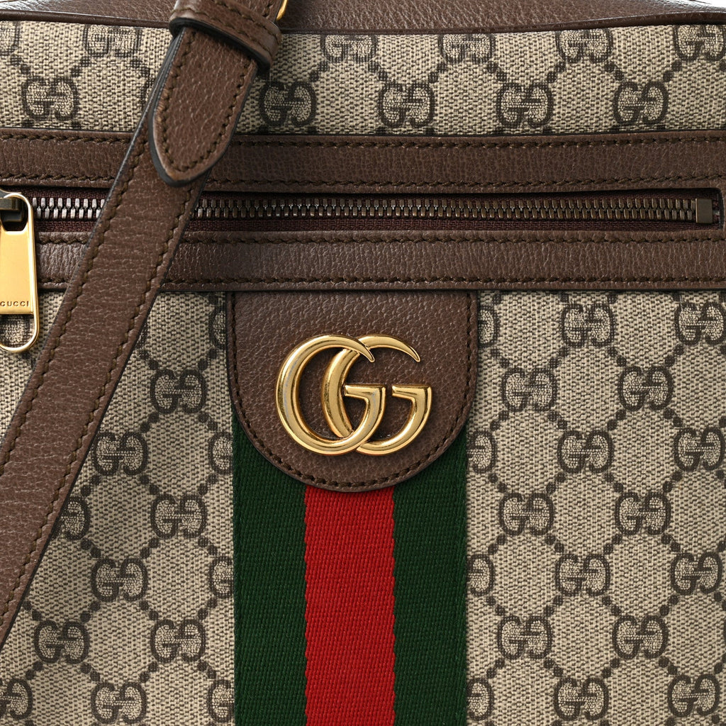 GG Supreme Monogram Web Small Ophidia Messenger Bag Brown