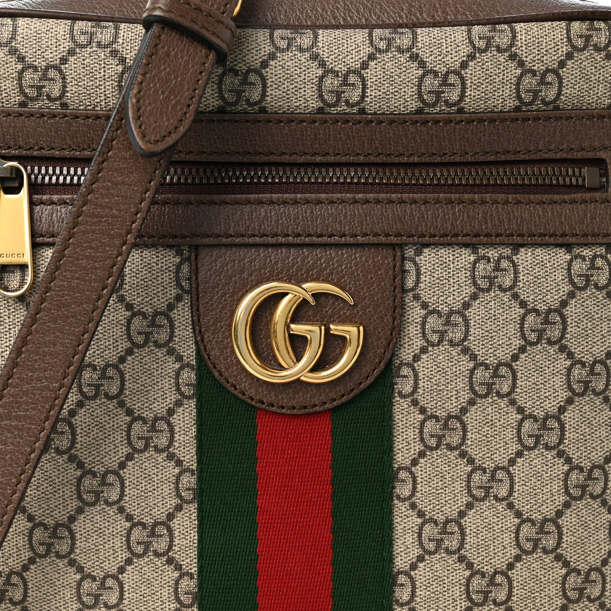 GG Supreme Monogram Web Small Ophidia Messenger Bag Brown