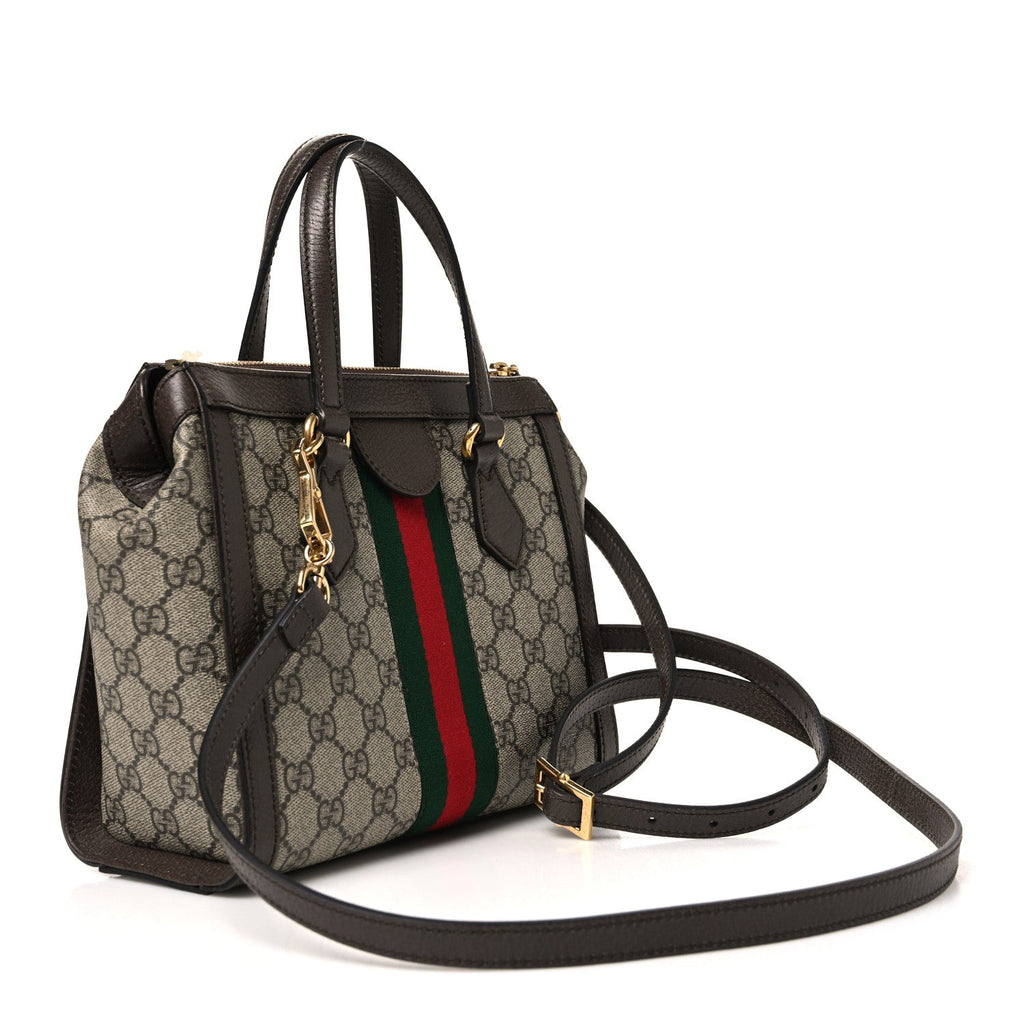 GG Supreme Monogram Small Ophidia Tote Bag Brown