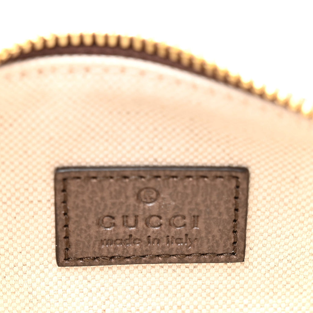GG Supreme Monogram Textured Dollar Calfskin Web Super Mini Ophidia Top Handle Bowler Bag Beige Ebony New Acero