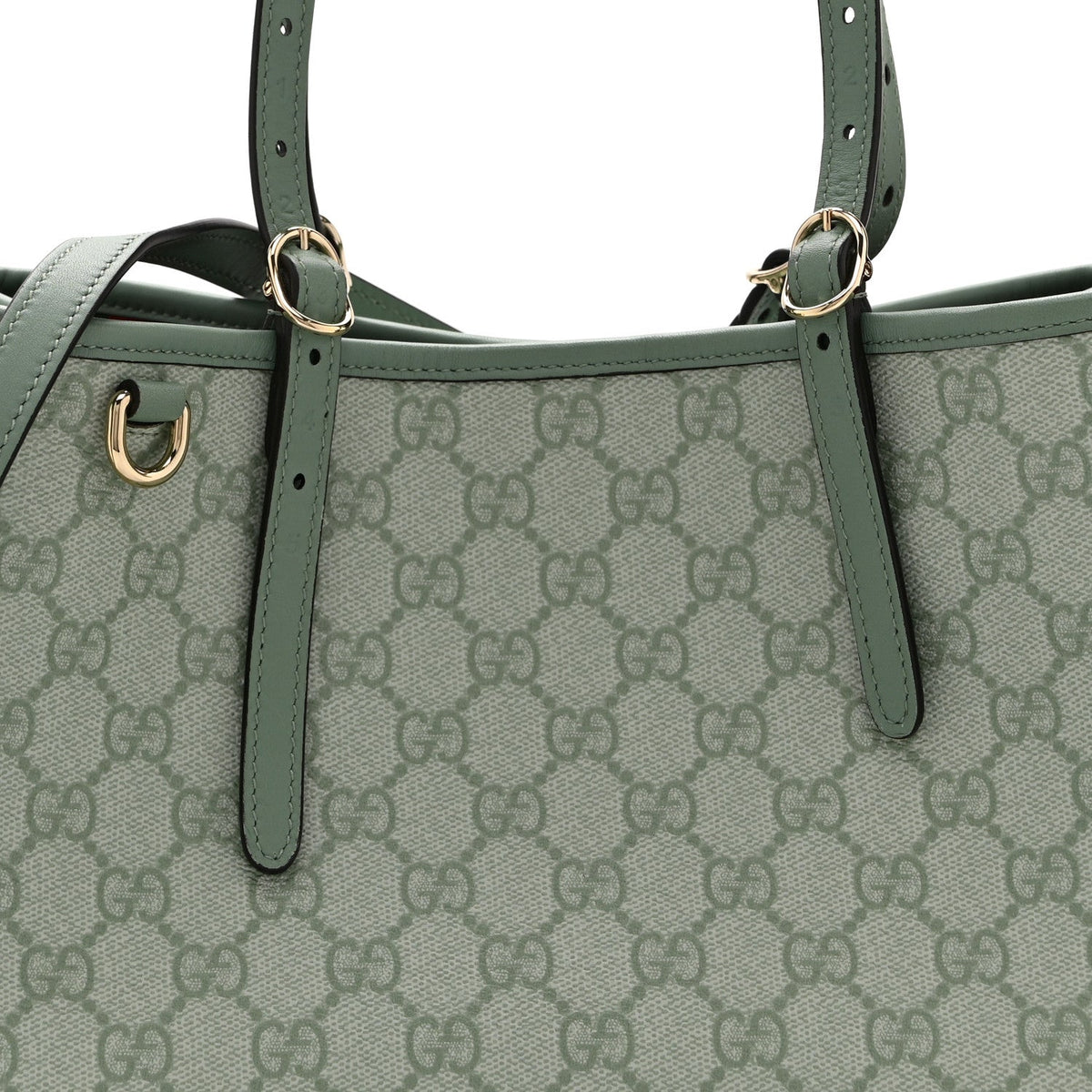GG Supreme Monogram Emblem Medium Tote Bag Sage Green