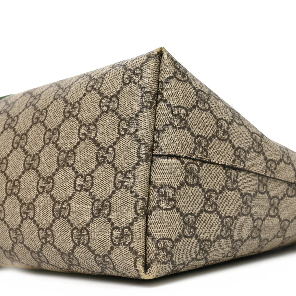 GG Supreme Monogram Medium Ophidia Shopping Tote Brown