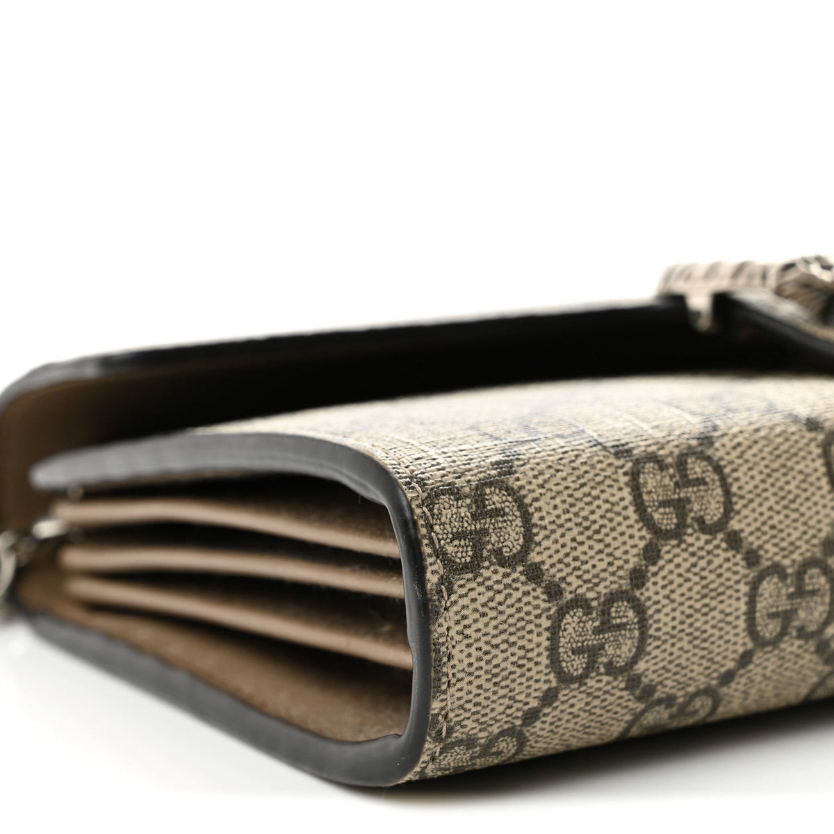 GG Supreme Monogram Mini Dionysus Chain Wallet Beige Taupe