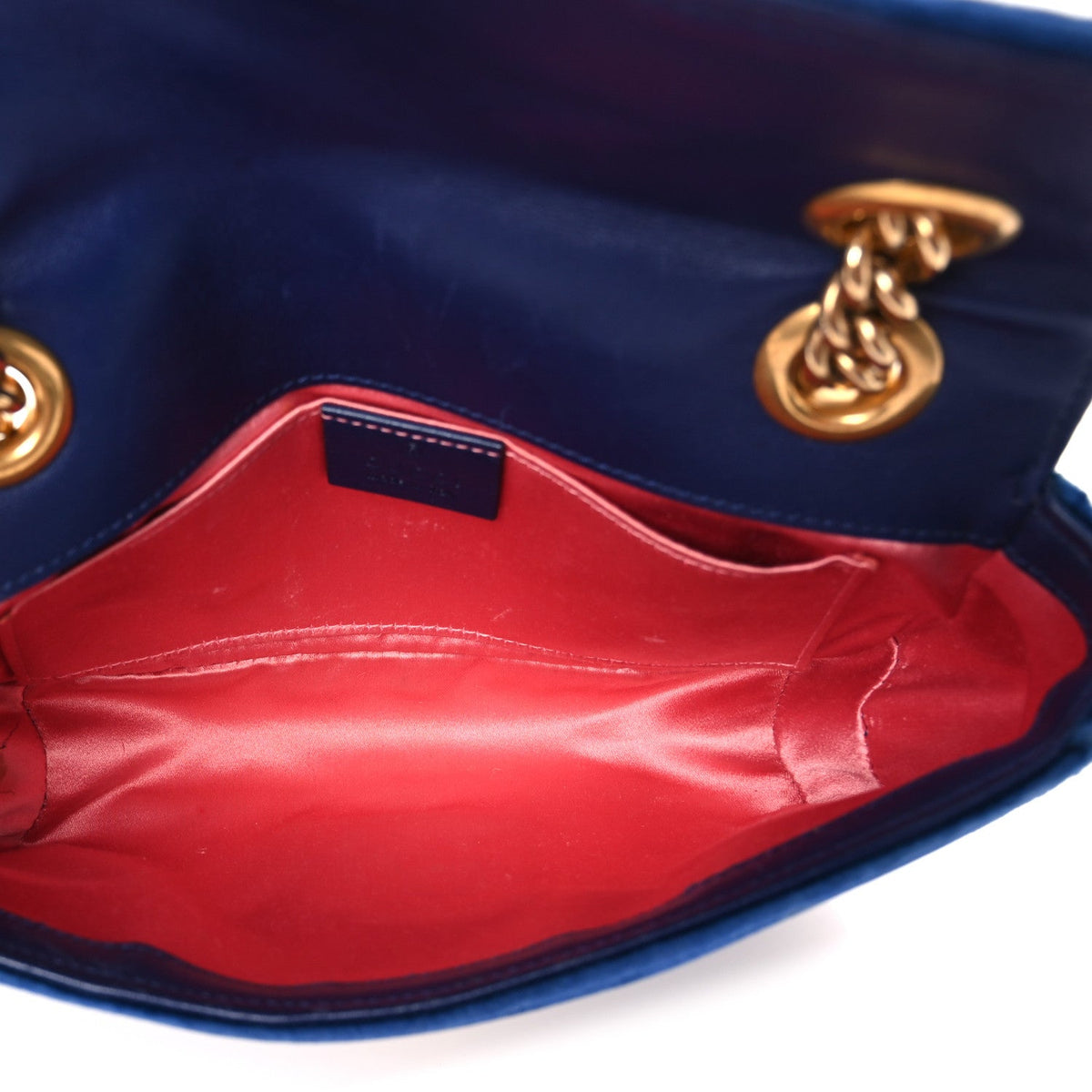 Velvet Matelasse Mini GG Marmont Shoulder Bag Cobalt Blue