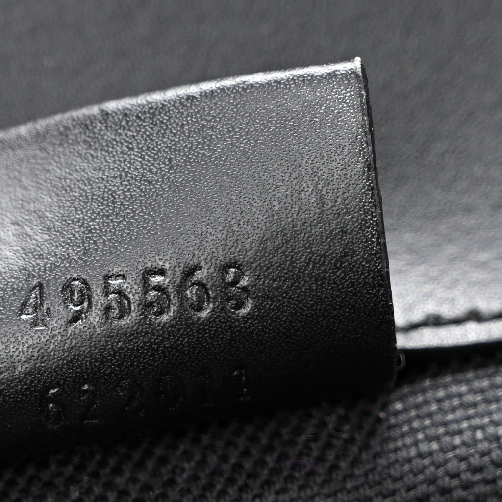 Soft GG Supreme Monogram Calfskin Web Double Buckle Backpack Black