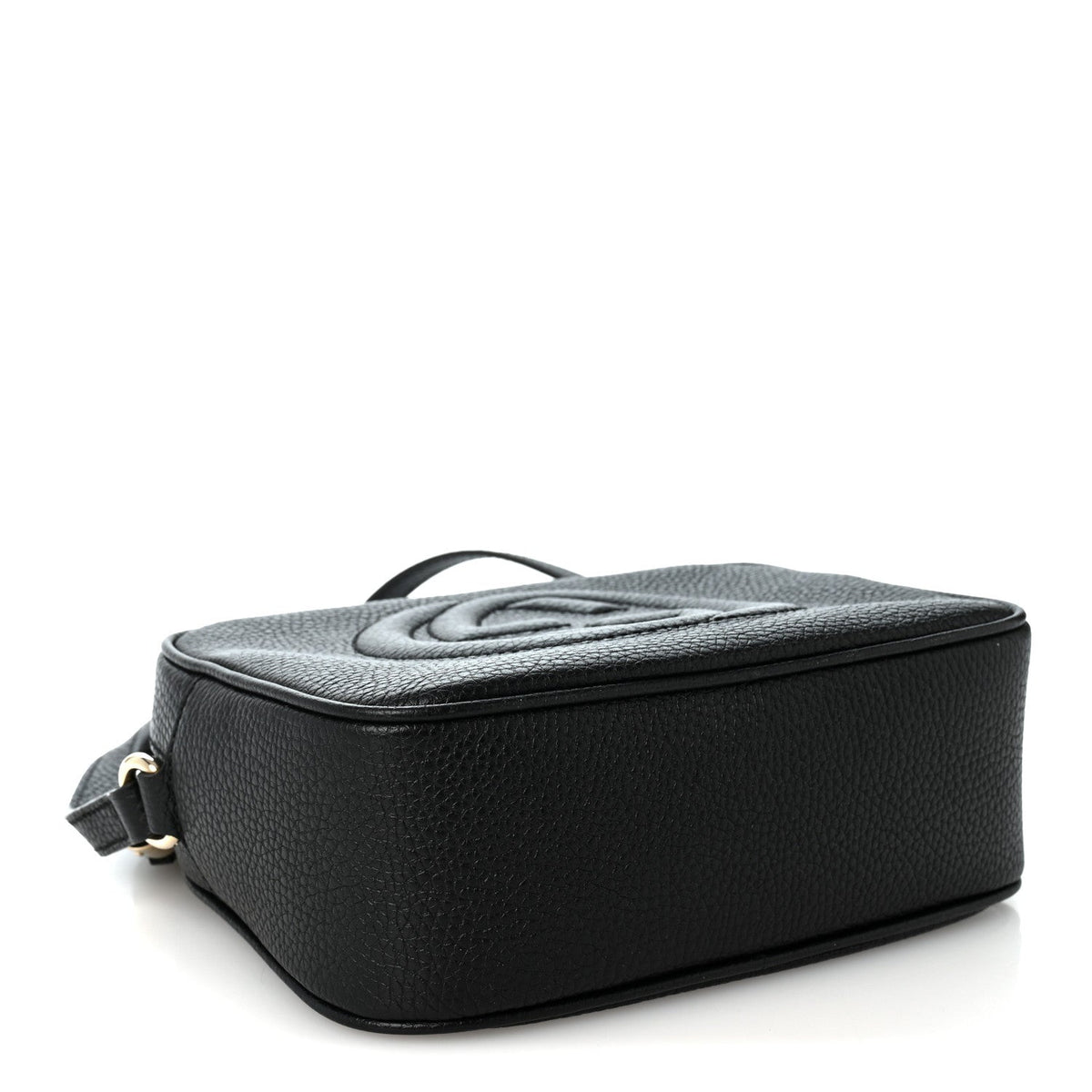 Pebbled Calfskin Small Soho Disco Bag Black