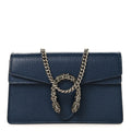 Dollar Calfskin Crystal Super Mini Dionysus Shoulder Bag Blue Agata Black Diamond