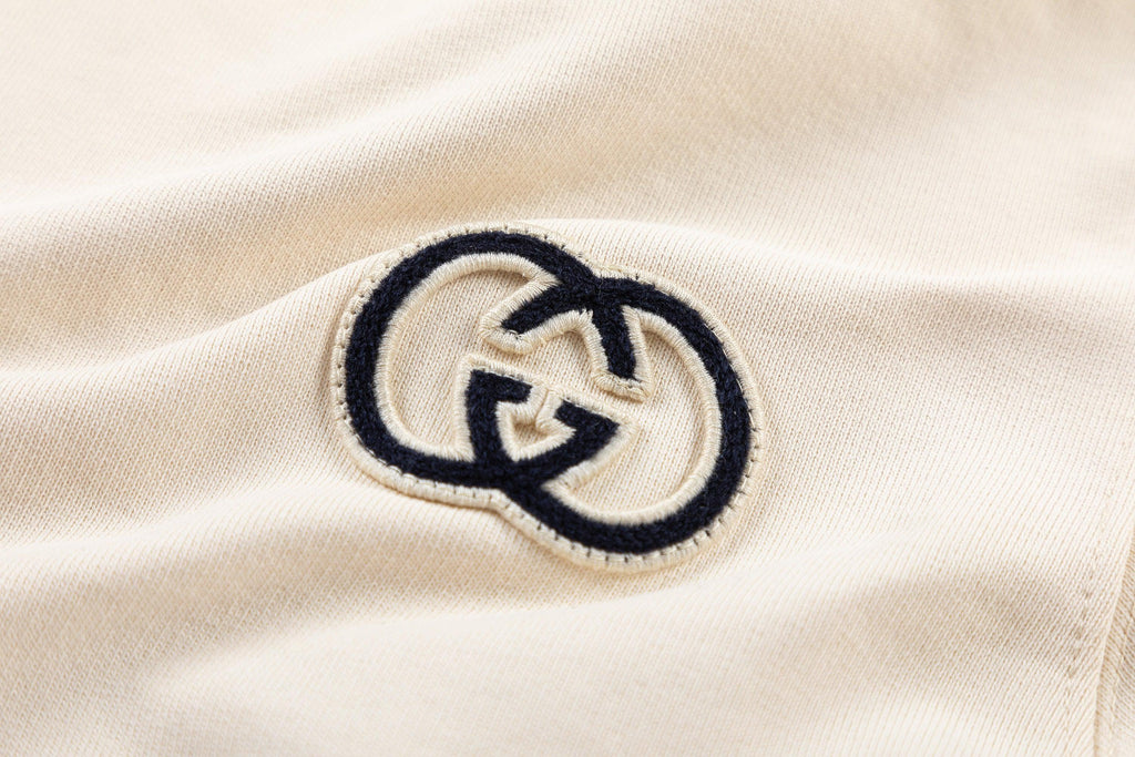 Gucci Cotton jersey hooded sweatshirt Beige